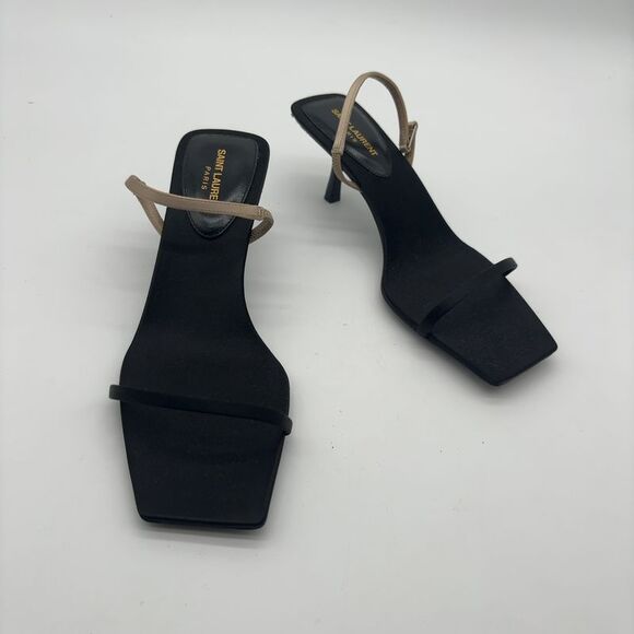 Saint Laurent Shoes - Saint Laurent Silk Slingback Sandal in Multicolor
